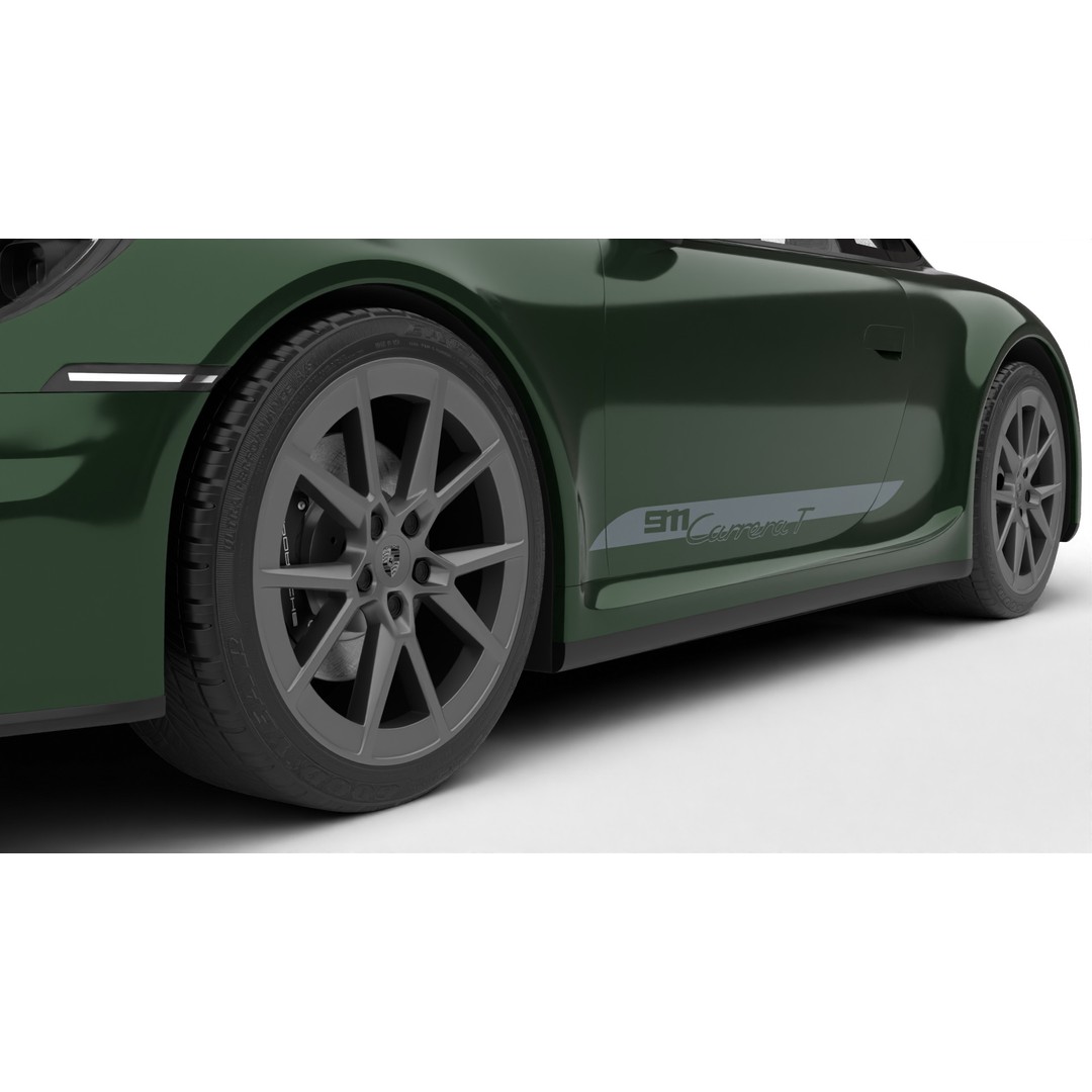 Porsche 911 Carrera T 2025 3D Model – High Poly Rigged Asset, FBX, Blend - View 24