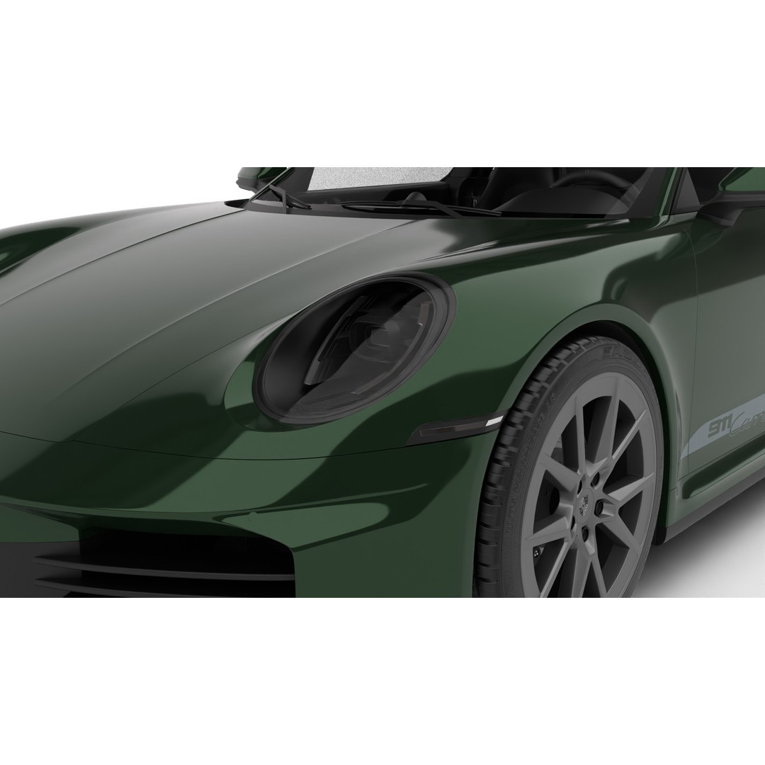 Porsche 911 Carrera T 2025 3D Model – High Poly Rigged Asset, FBX, Blend - View 26
