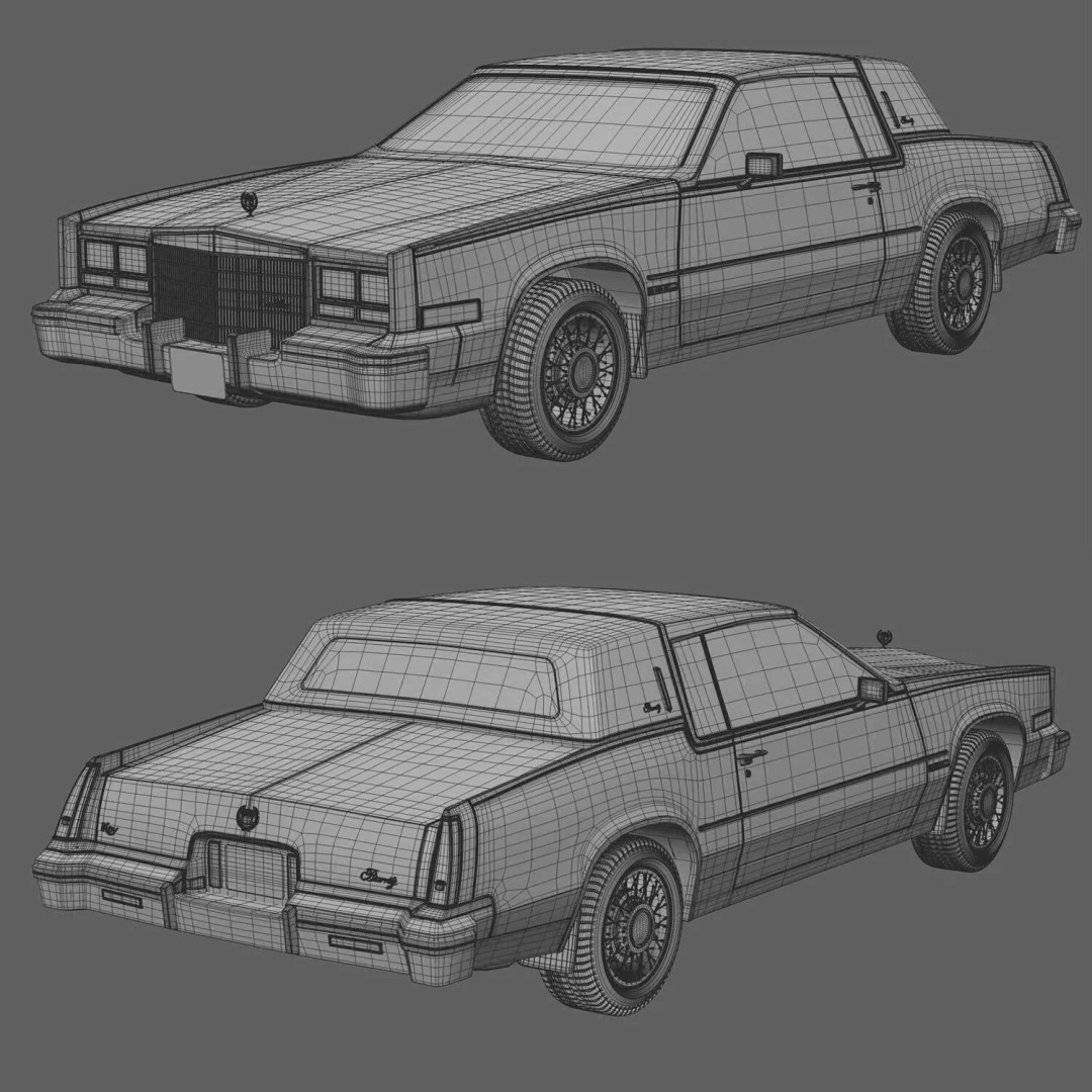 Cadillac Eldorado 3D Model – Low Poly Classic Car, FBX & OBJ