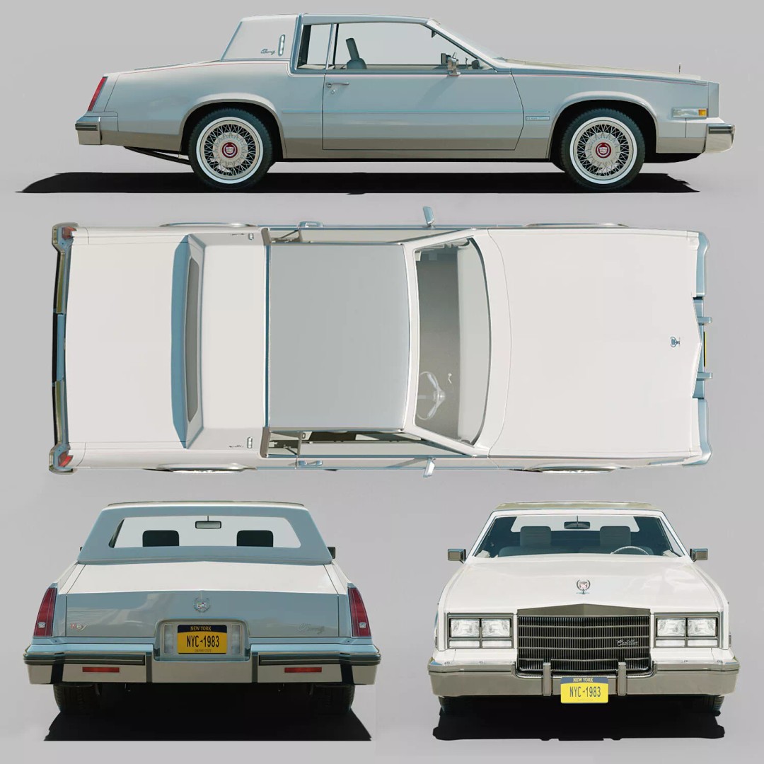 Cadillac Eldorado 3D Model – Low Poly Classic Car, FBX & OBJ - View 4