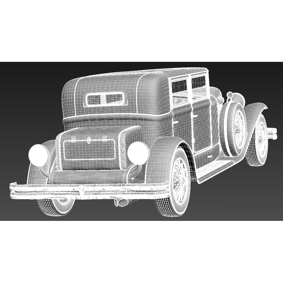 Duesenberg J 232 1930 Sedan 3D Model – High Poly Classic Car, FBX, OBJ