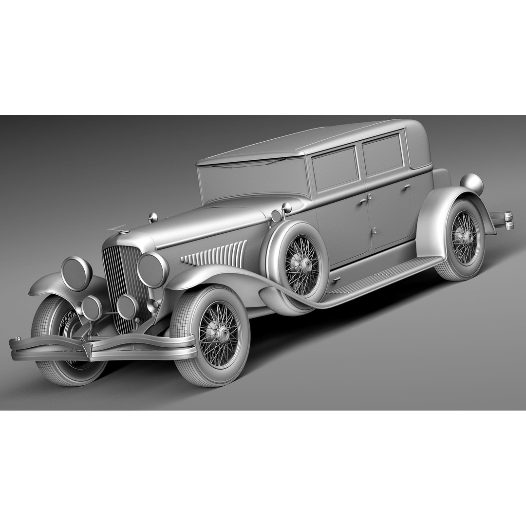 Duesenberg J 232 1930 Sedan 3D Model – High Poly Classic Car, FBX, OBJ - View 10