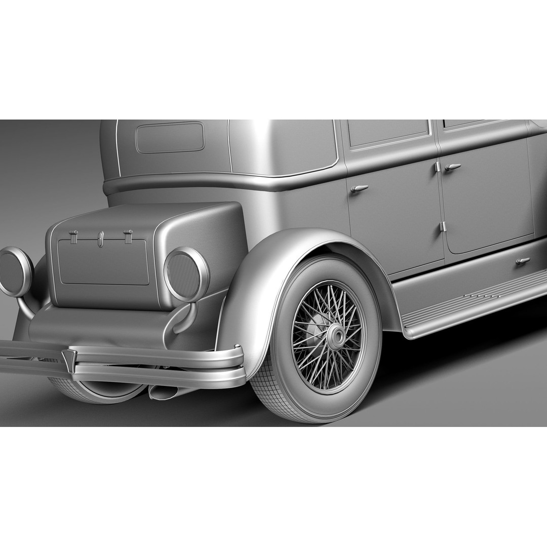 Duesenberg J 232 1930 Sedan 3D Model – High Poly Classic Car, FBX, OBJ - View 13
