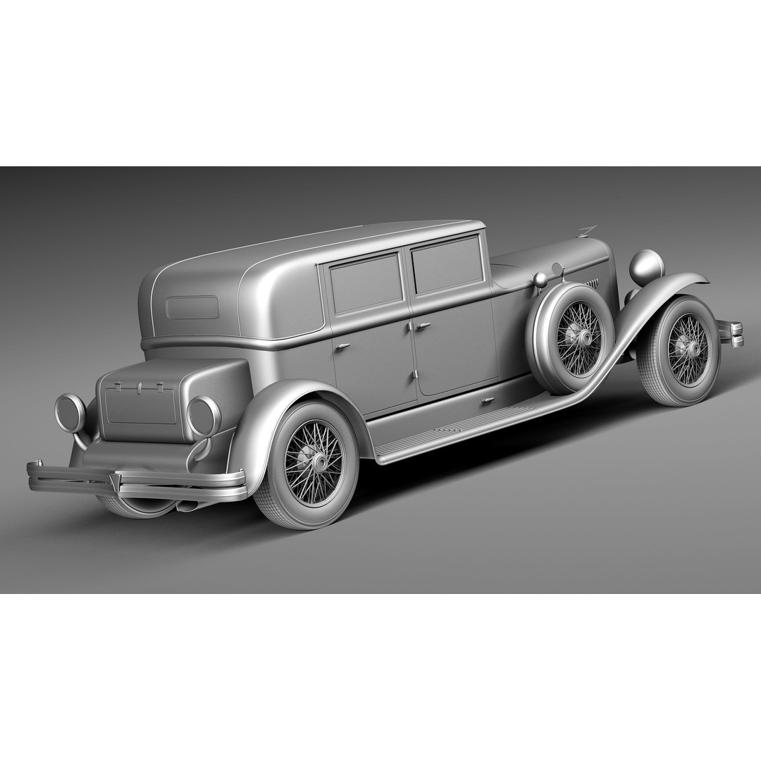 Duesenberg J 232 1930 Sedan 3D Model – High Poly Classic Car, FBX, OBJ - View 14