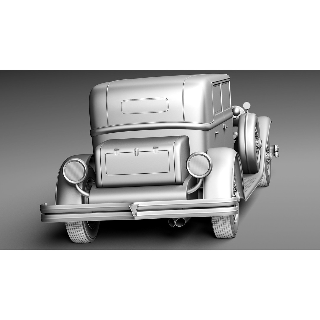 Duesenberg J 232 1930 Sedan 3D Model – High Poly Classic Car, FBX, OBJ - View 15