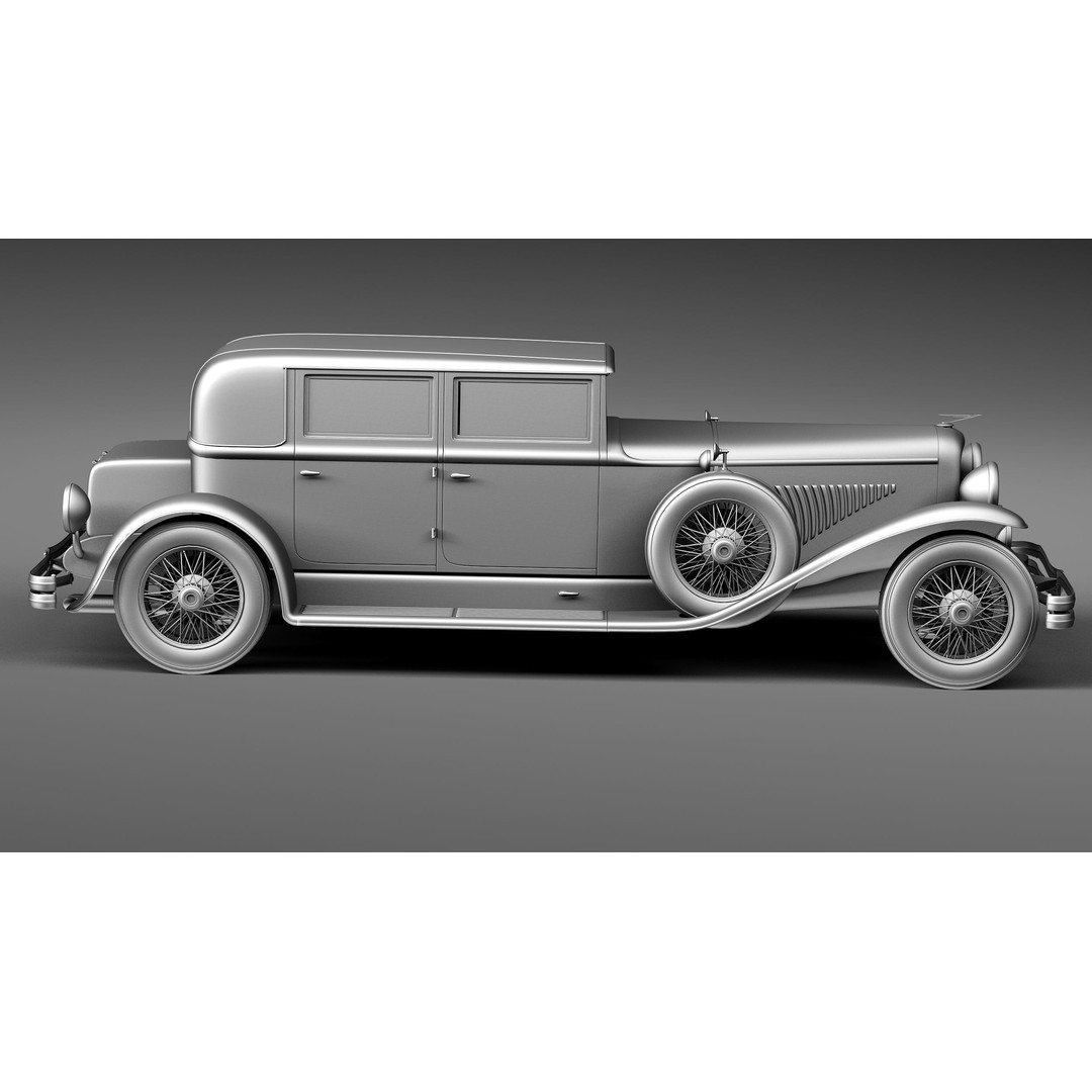 Duesenberg J 232 1930 Sedan 3D Model – High Poly Classic Car, FBX, OBJ - View 16