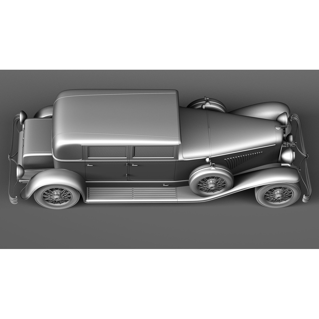 Duesenberg J 232 1930 Sedan 3D Model – High Poly Classic Car, FBX, OBJ - View 17