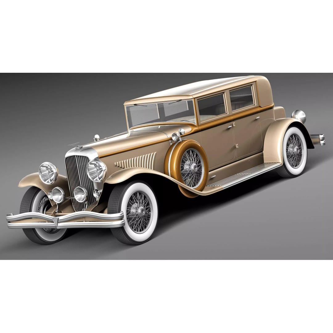 Duesenberg J 232 1930 Sedan 3D Model – High Poly Classic Car, FBX, OBJ - View 2