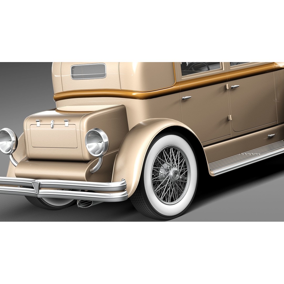 Duesenberg J 232 1930 Sedan 3D Model – High Poly Classic Car, FBX, OBJ - View 5