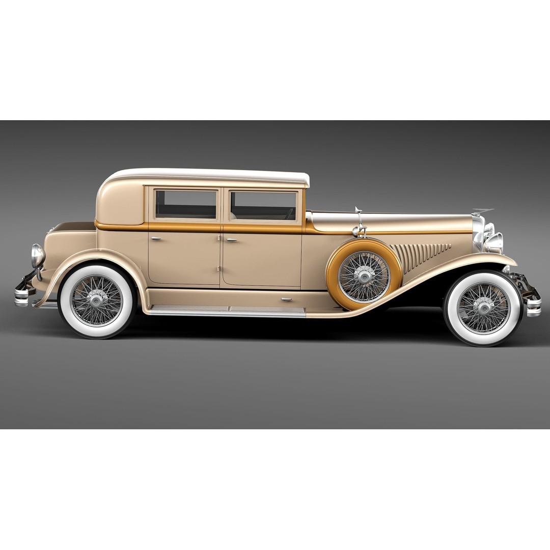 Duesenberg J 232 1930 Sedan 3D Model – High Poly Classic Car, FBX, OBJ - View 8