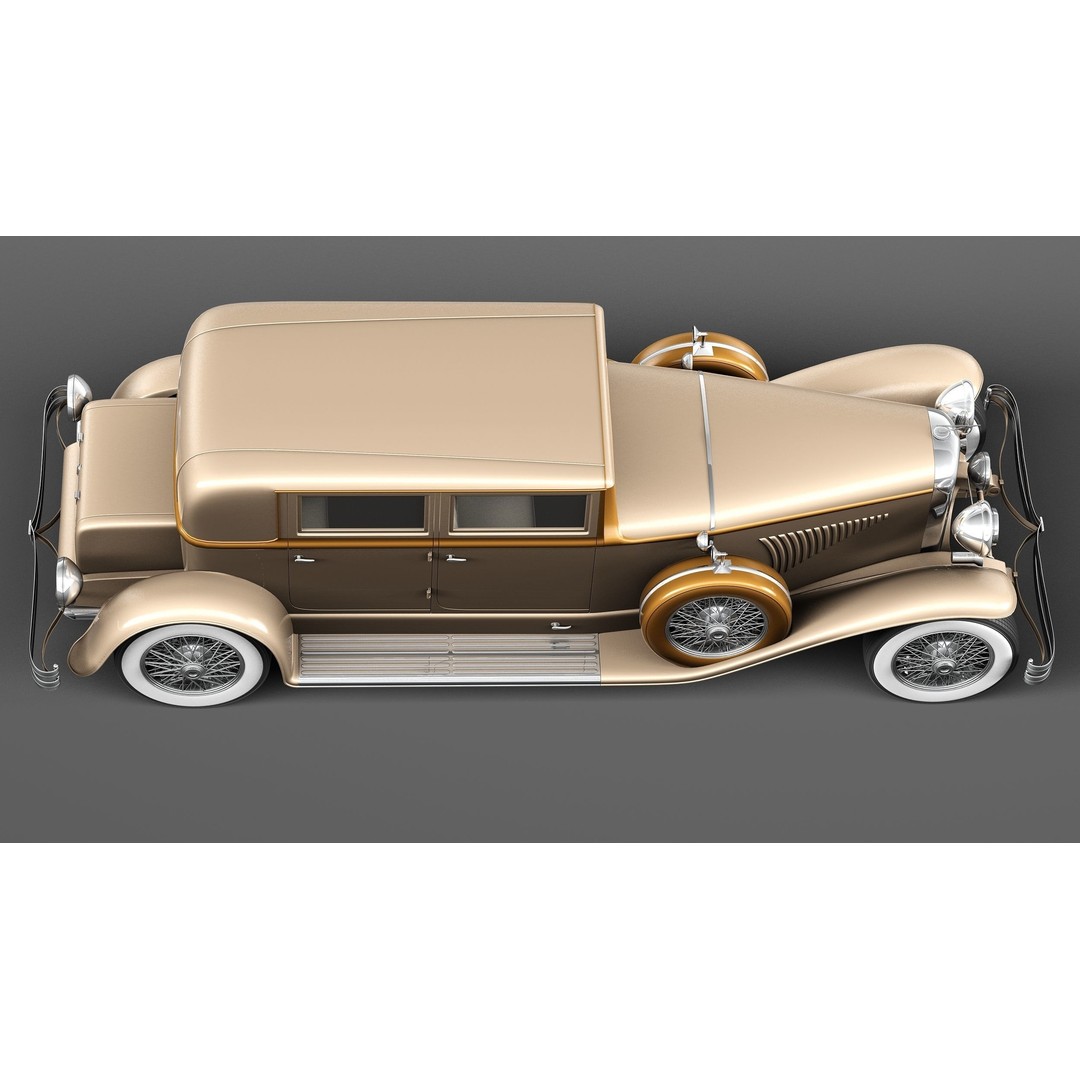Duesenberg J 232 1930 Sedan 3D Model – High Poly Classic Car, FBX, OBJ - View 9