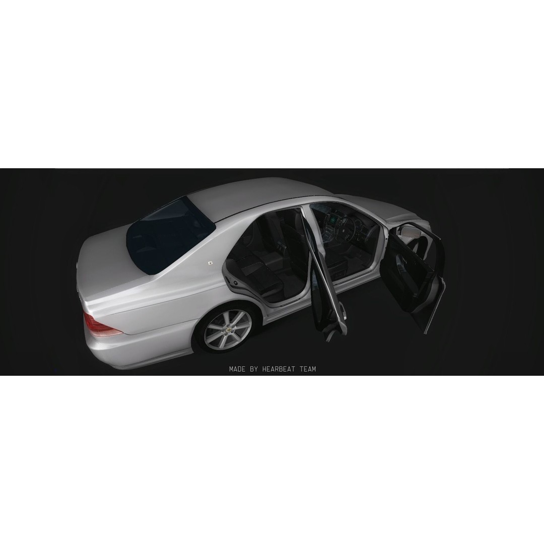 Toyota Crown Athlete 3D Model – Luxury Sedan with Detailed Interior