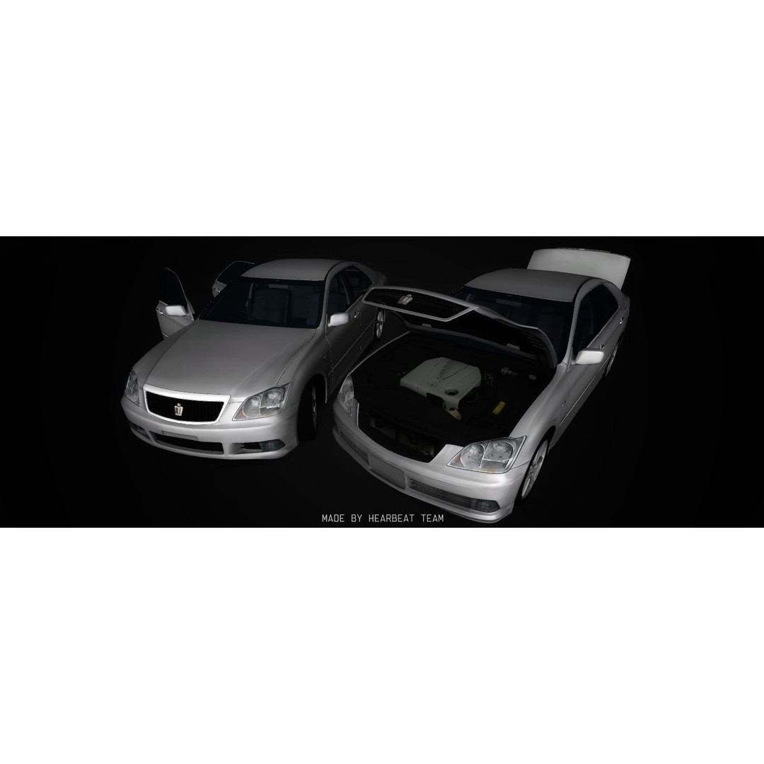 Toyota Crown Athlete 3D Model – Luxury Sedan with Detailed Interior - View 8