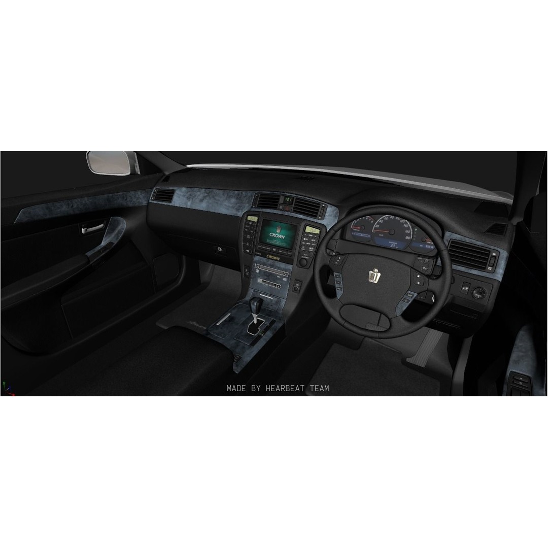 Toyota Crown Athlete 3D Model – Luxury Sedan with Detailed Interior - View 9