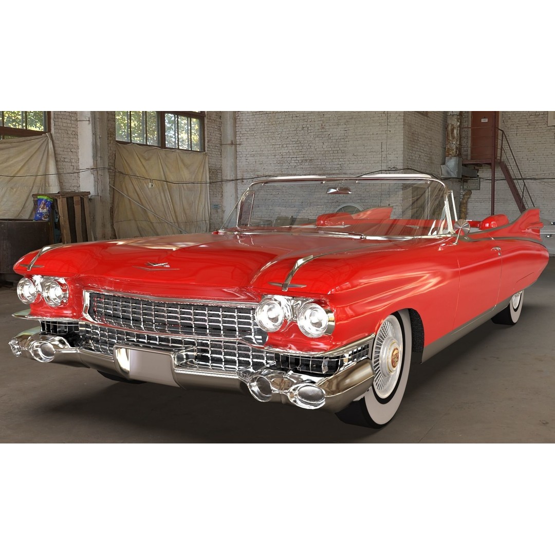 Cadillac Eldorado Biarritz 1959 3D Model – Low Poly Game Asset, FBX - View 16