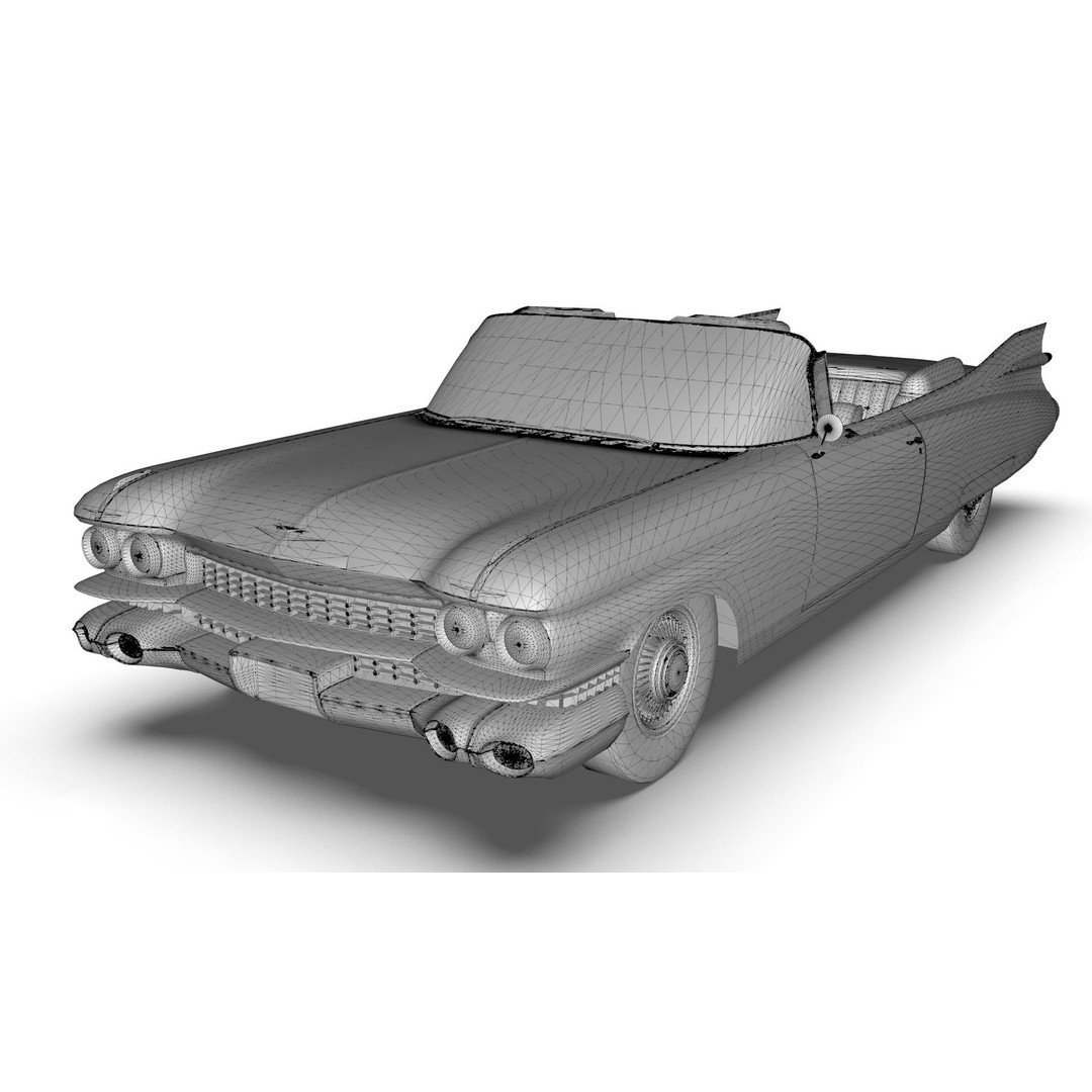 Cadillac Eldorado Biarritz 1959 3D Model – Low Poly Game Asset, FBX - View 24
