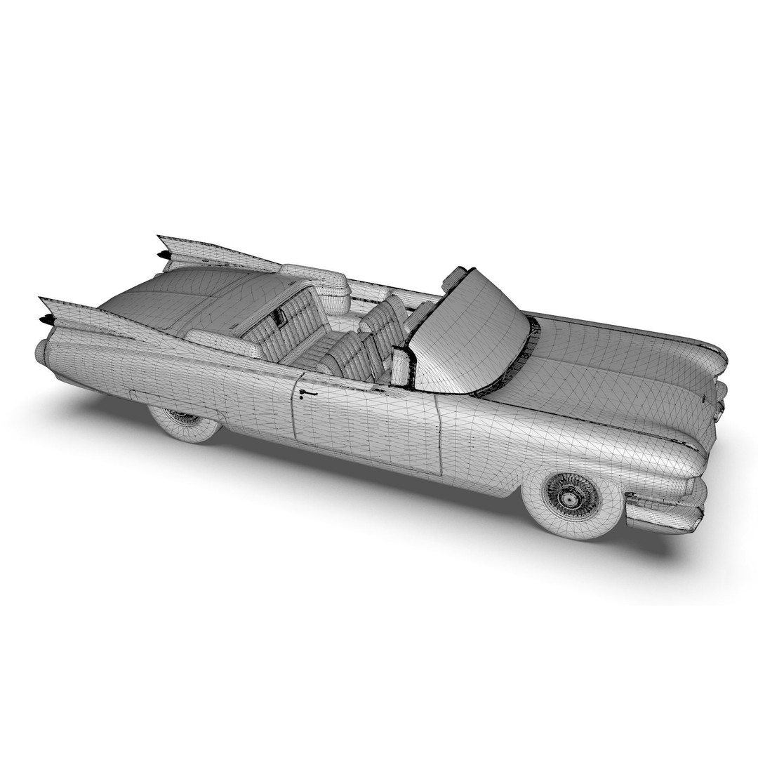Cadillac Eldorado Biarritz 1959 3D Model – Low Poly Game Asset, FBX - View 25