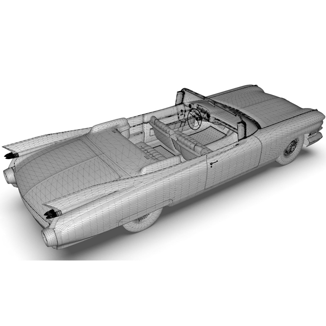 Cadillac Eldorado Biarritz 1959 3D Model – Low Poly Game Asset, FBX - View 26