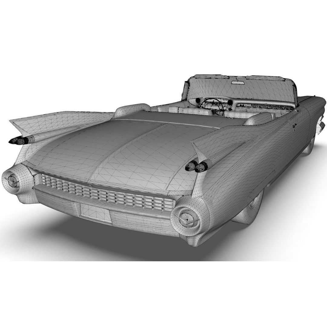 Cadillac Eldorado Biarritz 1959 3D Model – Low Poly Game Asset, FBX - View 31