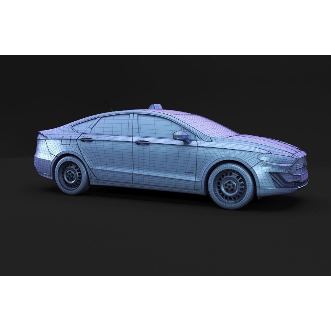 Yellow Taxi Cab 3D Model – Mid-Poly Car for Archviz, FBX, Blender - View 11
