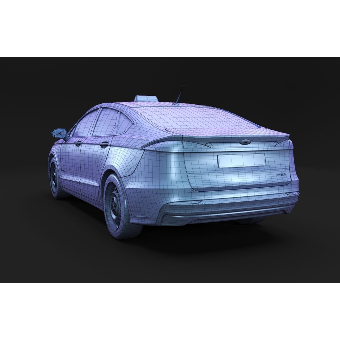 Yellow Taxi Cab 3D Model – Mid-Poly Car for Archviz, FBX, Blender - View 13