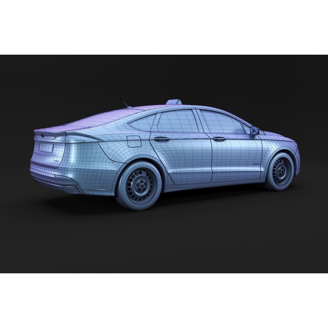 Yellow Taxi Cab 3D Model – Mid-Poly Car for Archviz, FBX, Blender - View 14