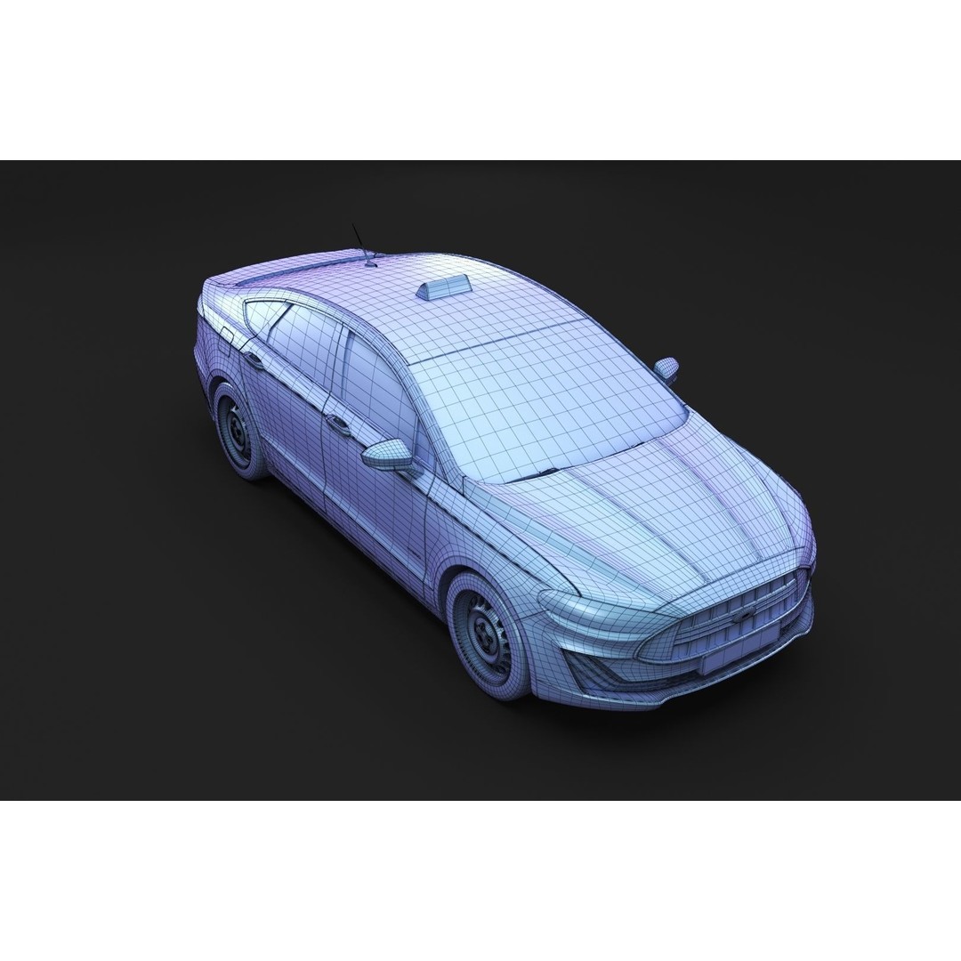 Yellow Taxi Cab 3D Model – Mid-Poly Car for Archviz, FBX, Blender - View 16