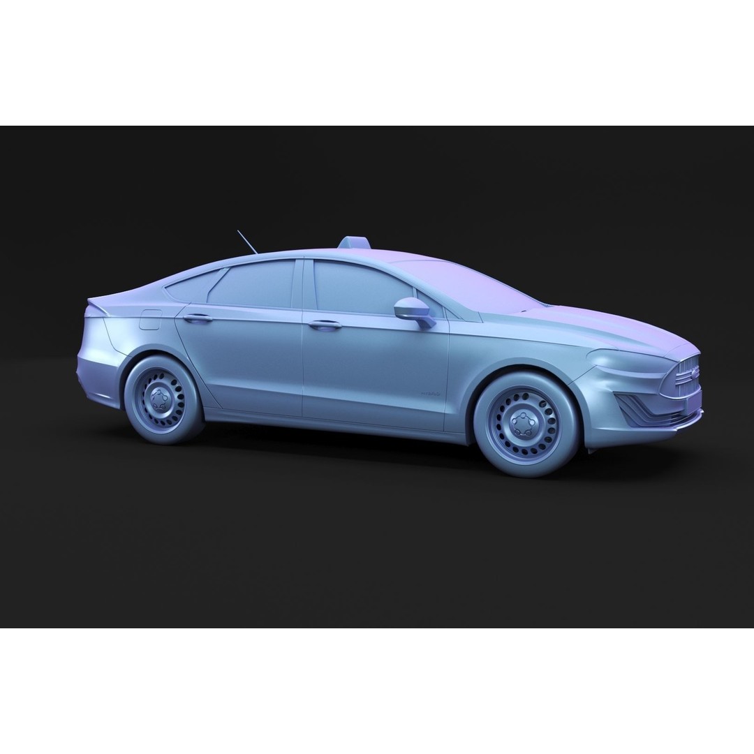 Yellow Taxi Cab 3D Model – Mid-Poly Car for Archviz, FBX, Blender - View 4