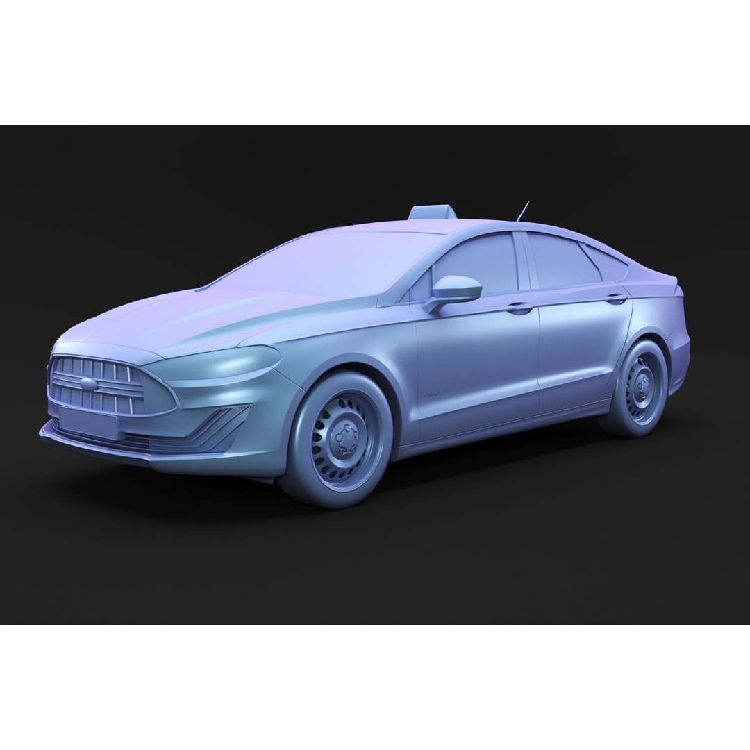 Yellow Taxi Cab 3D Model – Mid-Poly Car for Archviz, FBX, Blender - View 5