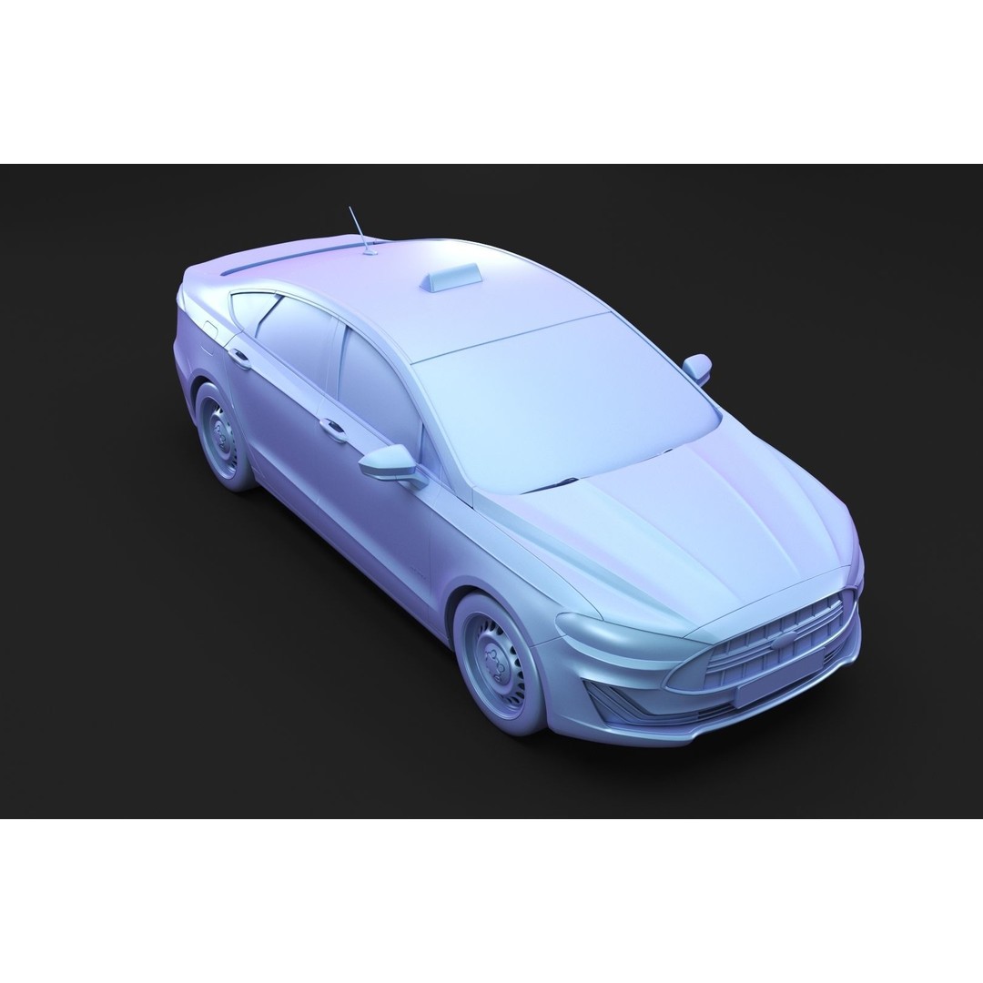 Yellow Taxi Cab 3D Model – Mid-Poly Car for Archviz, FBX, Blender - View 9
