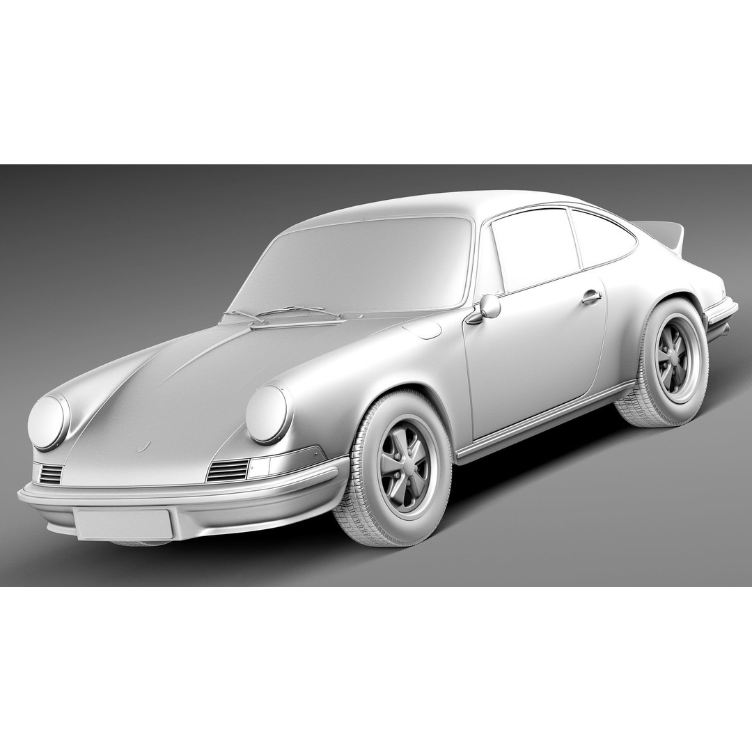 Porsche 911 Carrera RS 1973 3D Model – High Poly Game Asset, FBX, OBJ - View 10