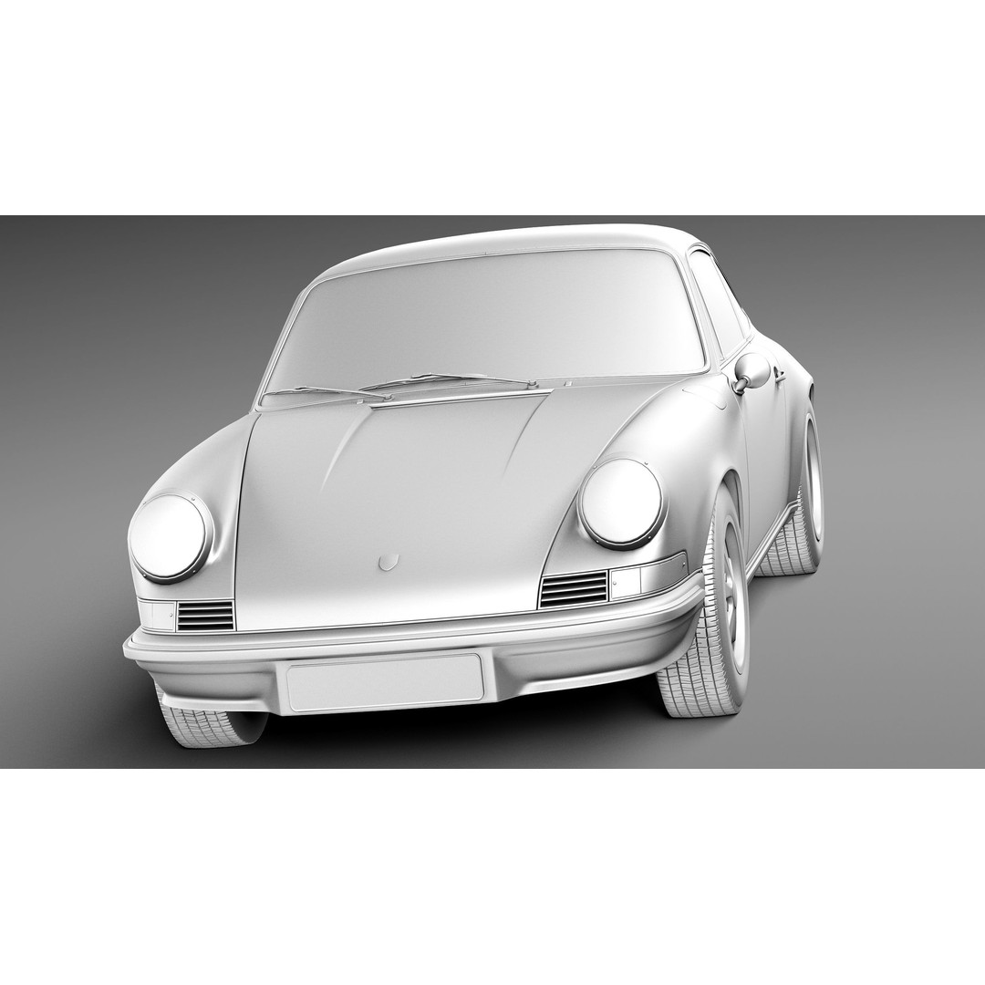 Porsche 911 Carrera RS 1973 3D Model – High Poly Game Asset, FBX, OBJ - View 11