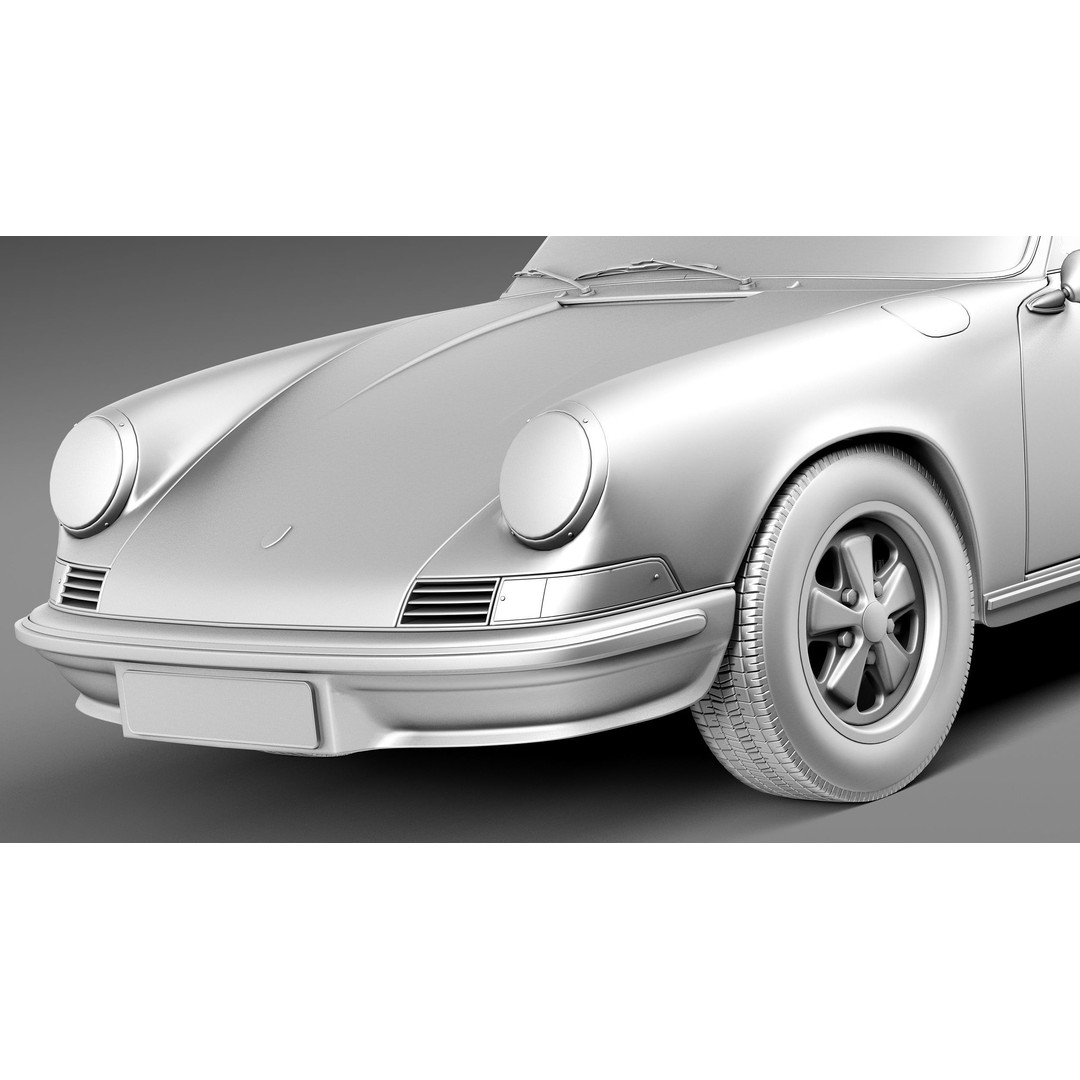 Porsche 911 Carrera RS 1973 3D Model – High Poly Game Asset, FBX, OBJ - View 12