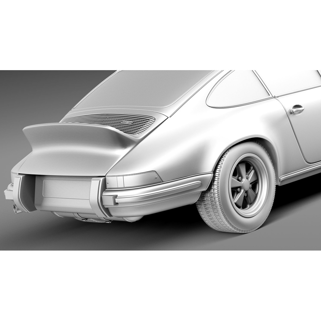 Porsche 911 Carrera RS 1973 3D Model – High Poly Game Asset, FBX, OBJ - View 13