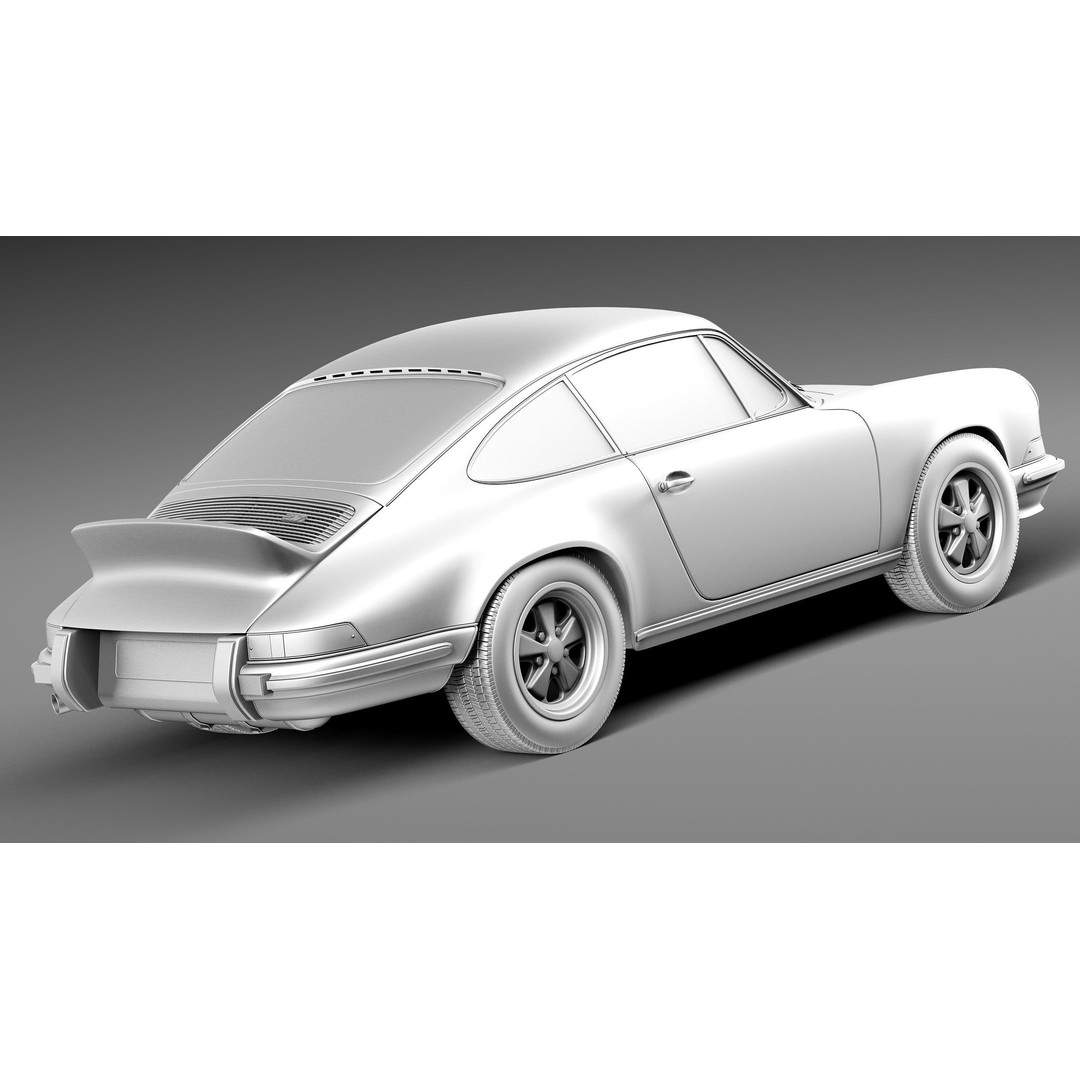 Porsche 911 Carrera RS 1973 3D Model – High Poly Game Asset, FBX, OBJ - View 14