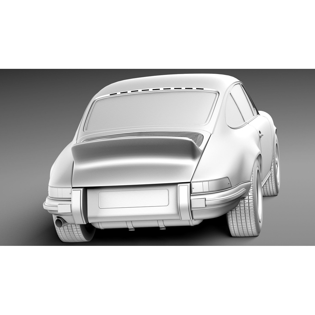 Porsche 911 Carrera RS 1973 3D Model – High Poly Game Asset, FBX, OBJ - View 15