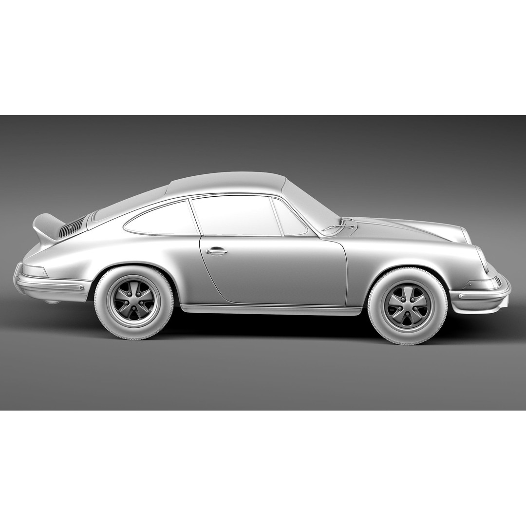 Porsche 911 Carrera RS 1973 3D Model – High Poly Game Asset, FBX, OBJ - View 16