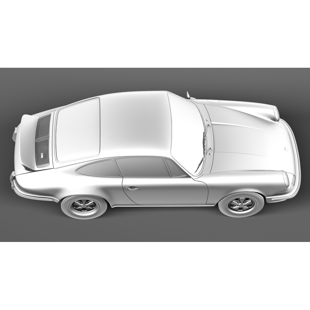 Porsche 911 Carrera RS 1973 3D Model – High Poly Game Asset, FBX, OBJ - View 17