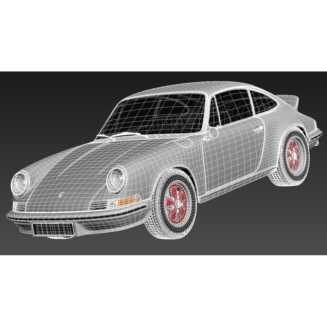 Porsche 911 Carrera RS 1973 3D Model – High Poly Game Asset, FBX, OBJ - View 19