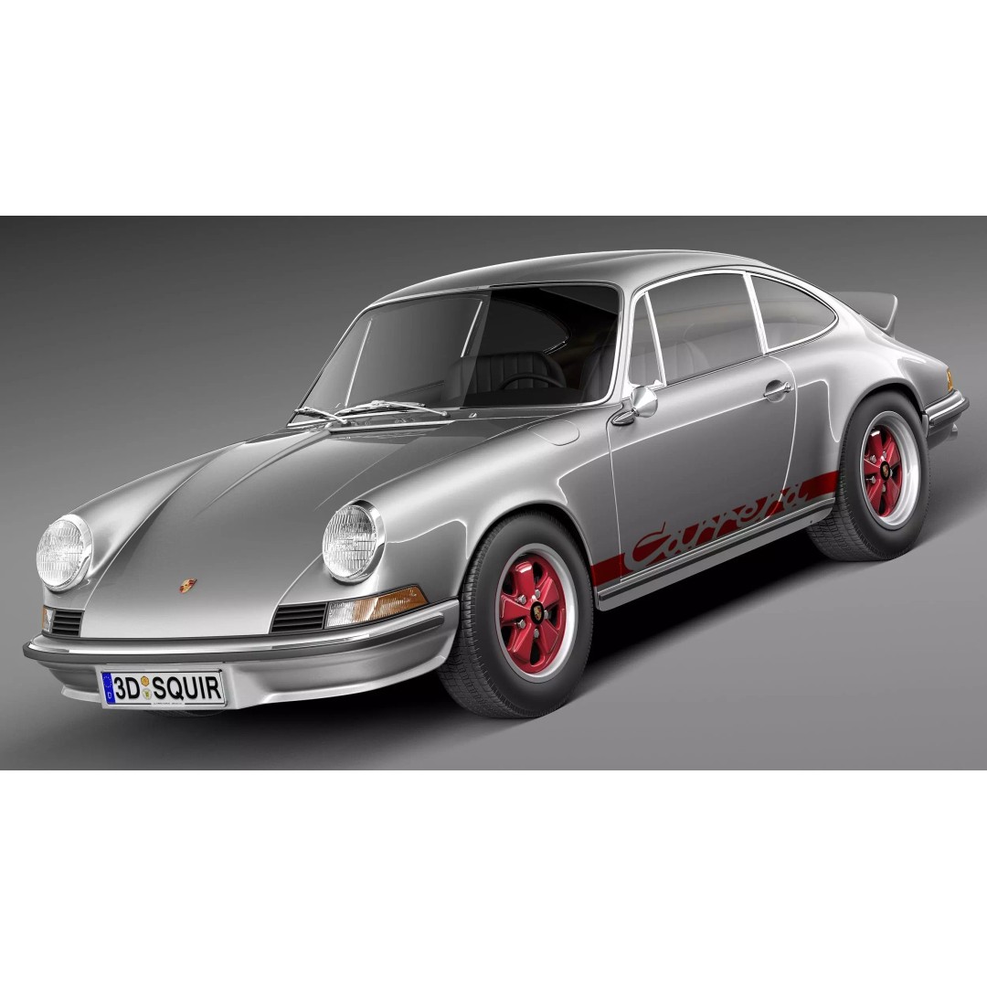 Porsche 911 Carrera RS 1973 3D Model – High Poly Game Asset, FBX, OBJ - View 2