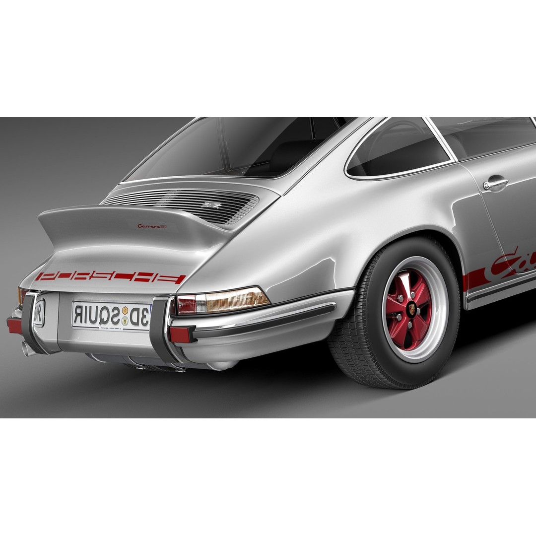 Porsche 911 Carrera RS 1973 3D Model – High Poly Game Asset, FBX, OBJ - View 5