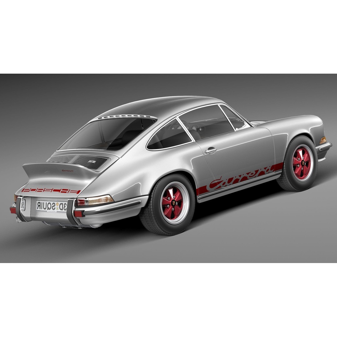 Porsche 911 Carrera RS 1973 3D Model – High Poly Game Asset, FBX, OBJ - View 6