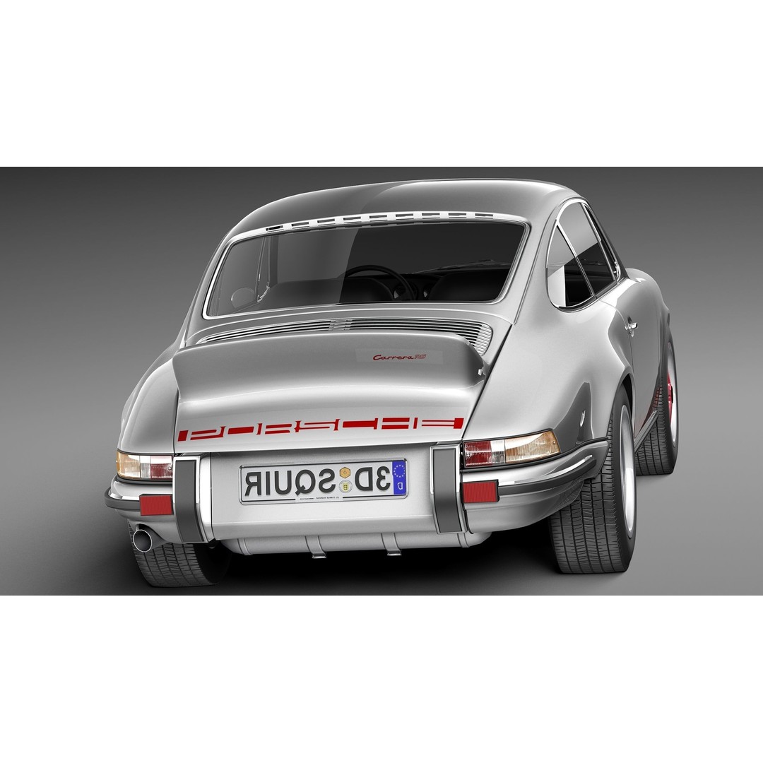 Porsche 911 Carrera RS 1973 3D Model – High Poly Game Asset, FBX, OBJ - View 7