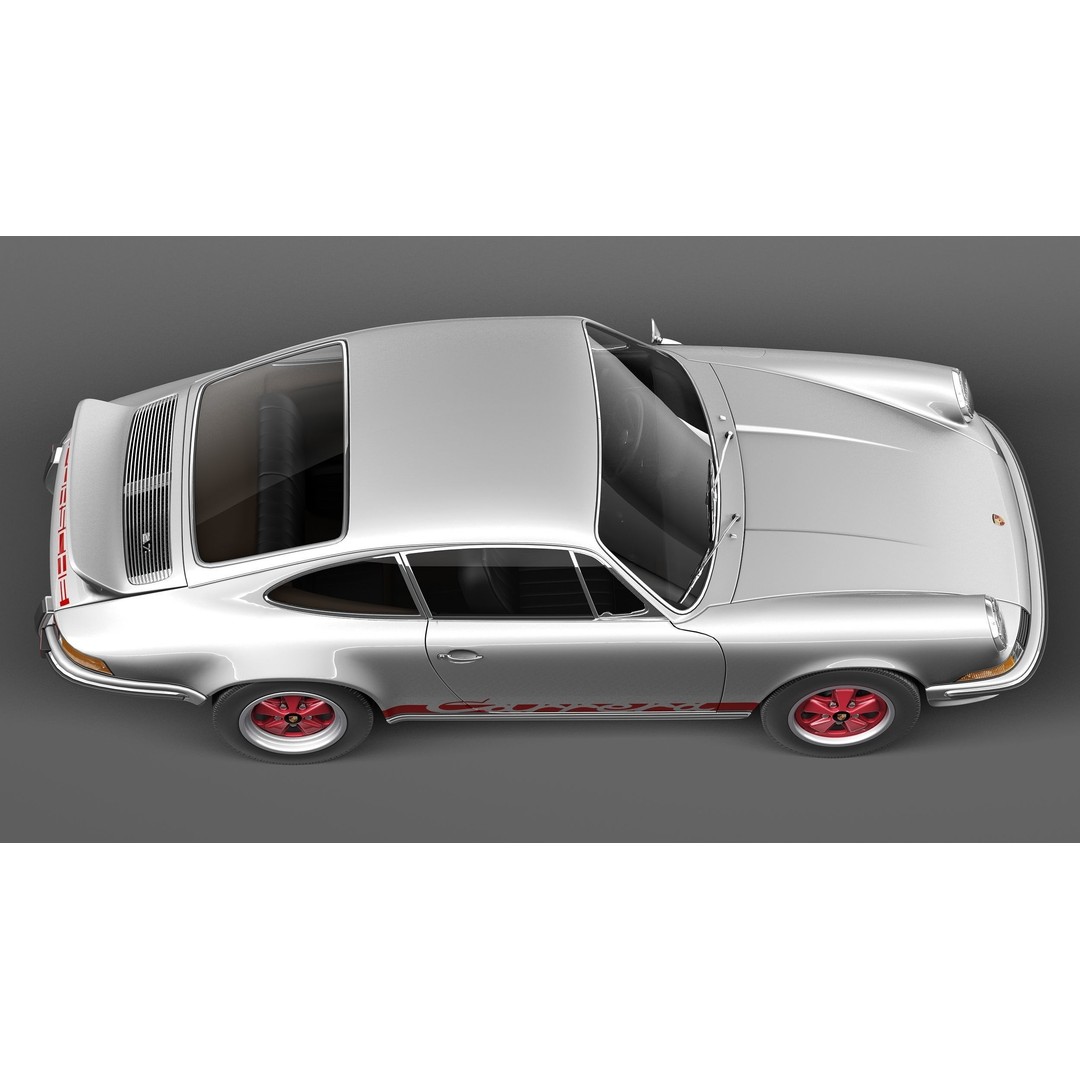 Porsche 911 Carrera RS 1973 3D Model – High Poly Game Asset, FBX, OBJ - View 9