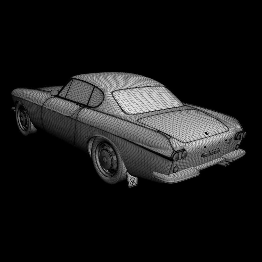 Volvo P1800 S 3D Model – High Poly Classic Car Asset, FBX, OBJ