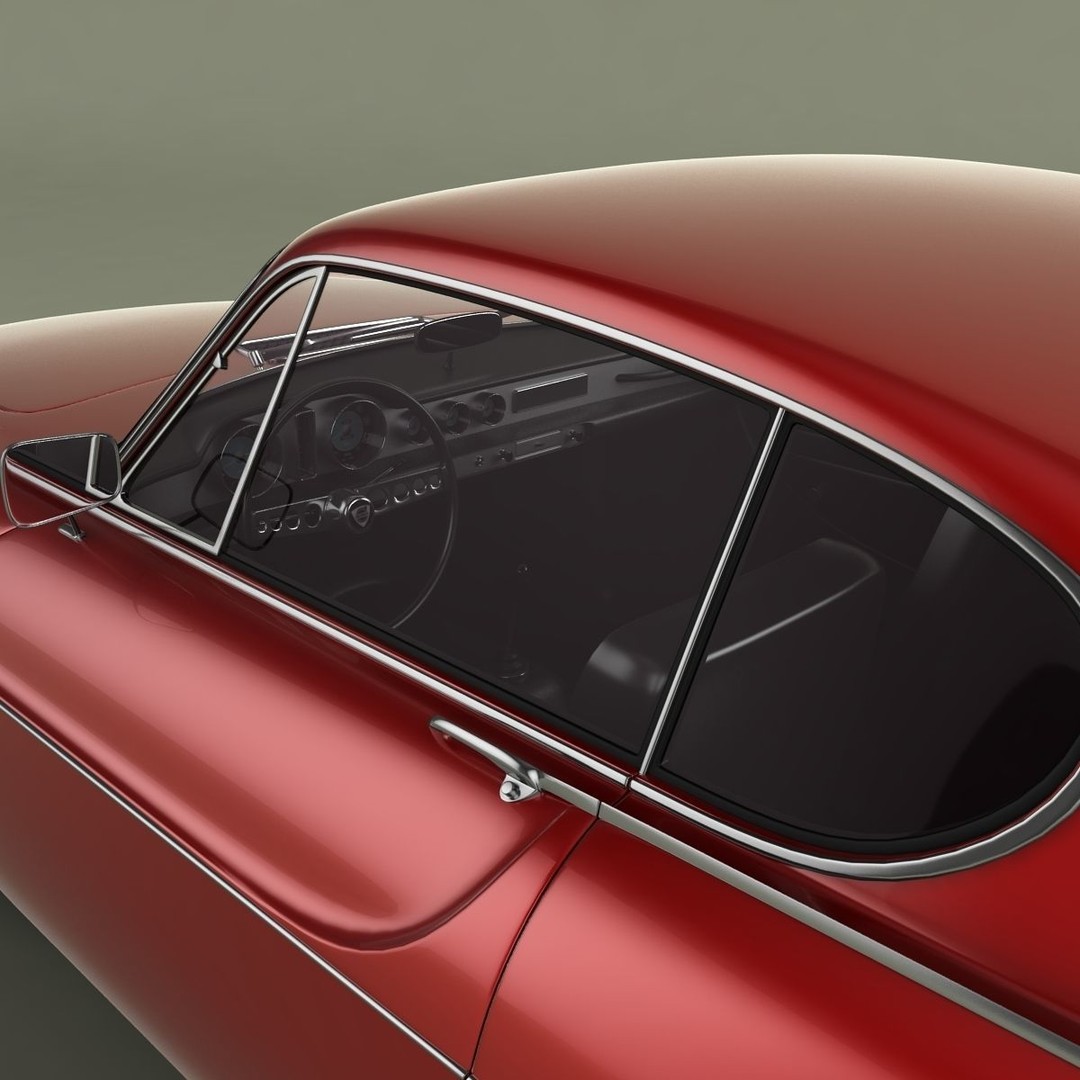 Volvo P1800 S 3D Model – High Poly Classic Car Asset, FBX, OBJ - View 10