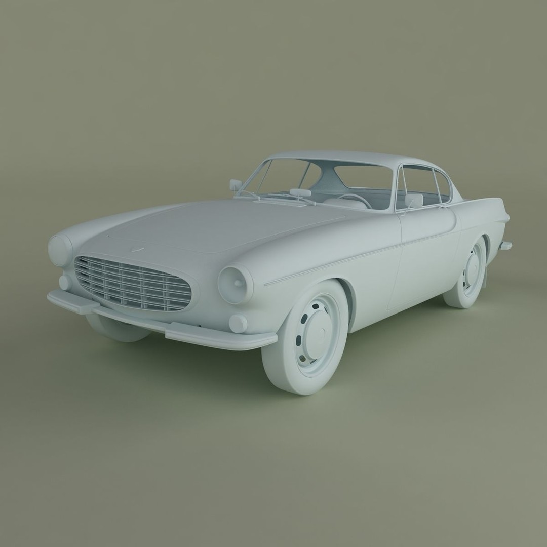 Volvo P1800 S 3D Model – High Poly Classic Car Asset, FBX, OBJ - View 12