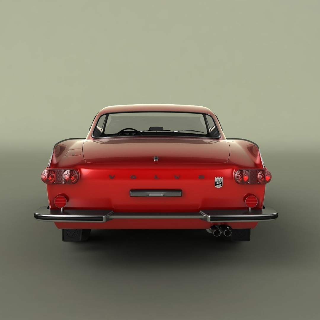Volvo P1800 S 3D Model – High Poly Classic Car Asset, FBX, OBJ - View 6