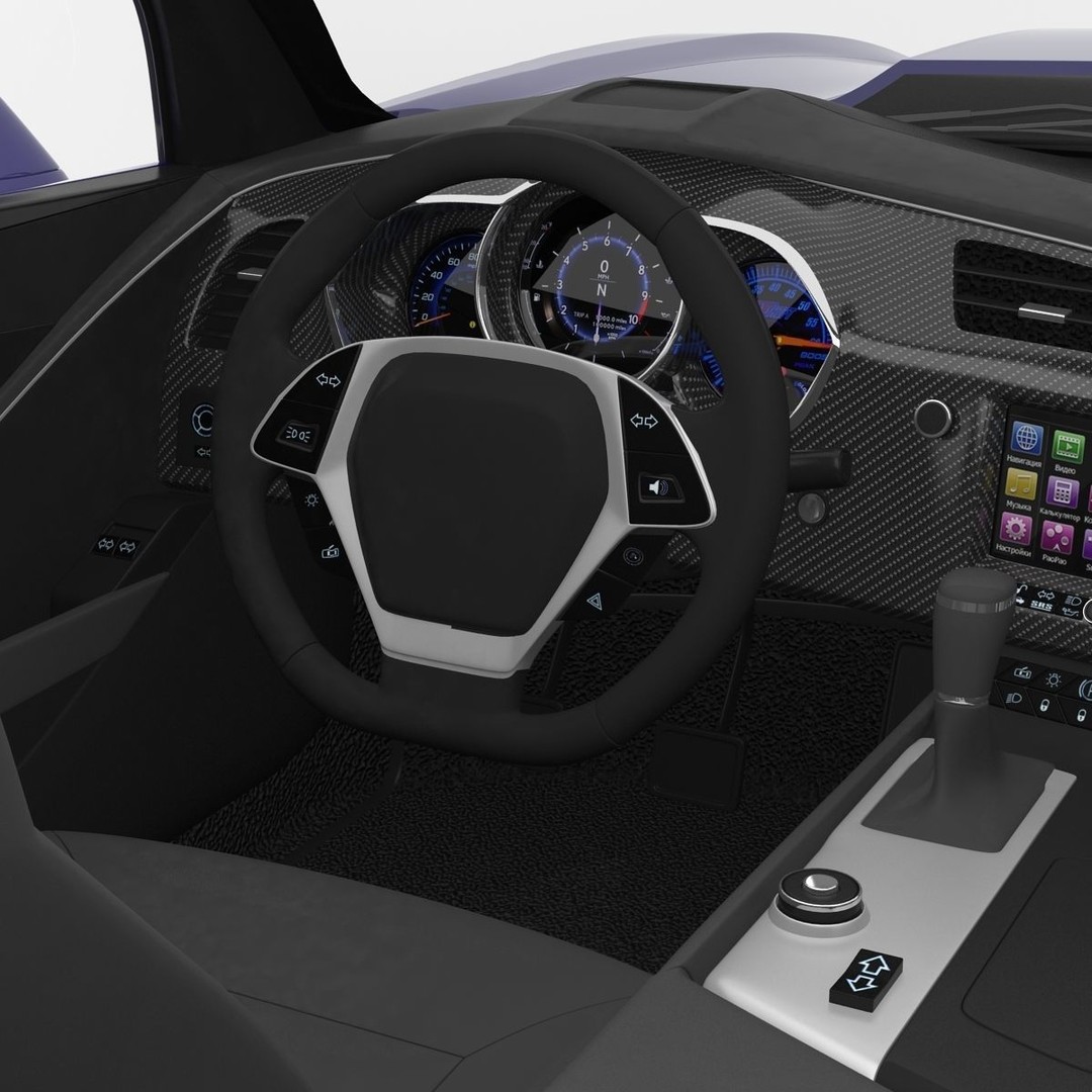 Sports Car 3D Model – High-Quality Generic Vehicle with Detailed Interior - View 74