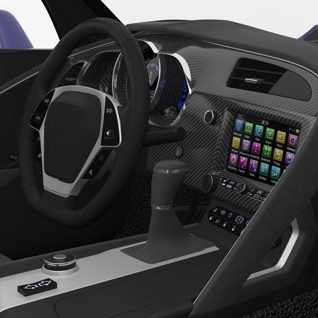 Sports Car 3D Model – High-Quality Generic Vehicle with Detailed Interior - View 77